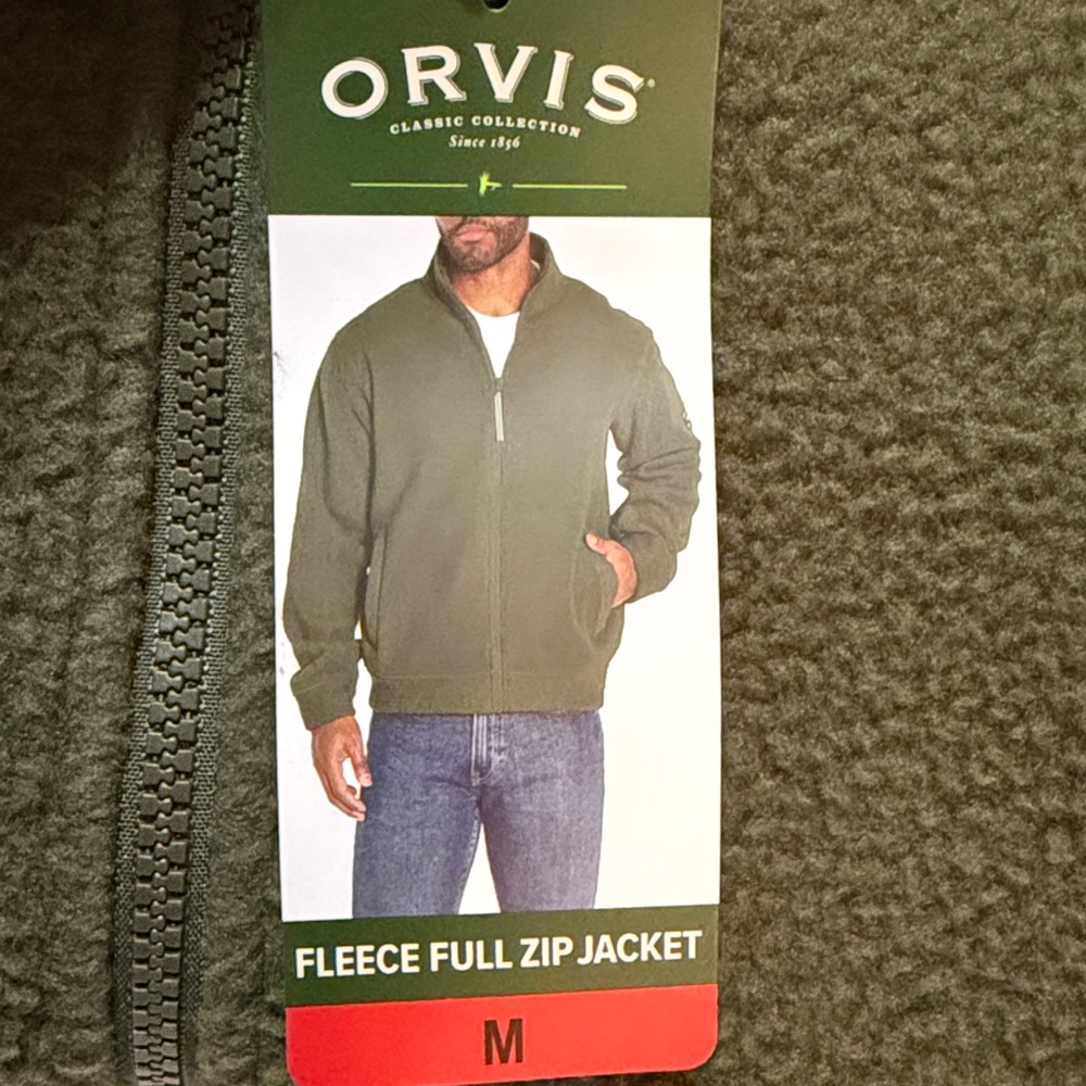 Orvis Men's Green Fleece Full Zip Jacket size M NWT